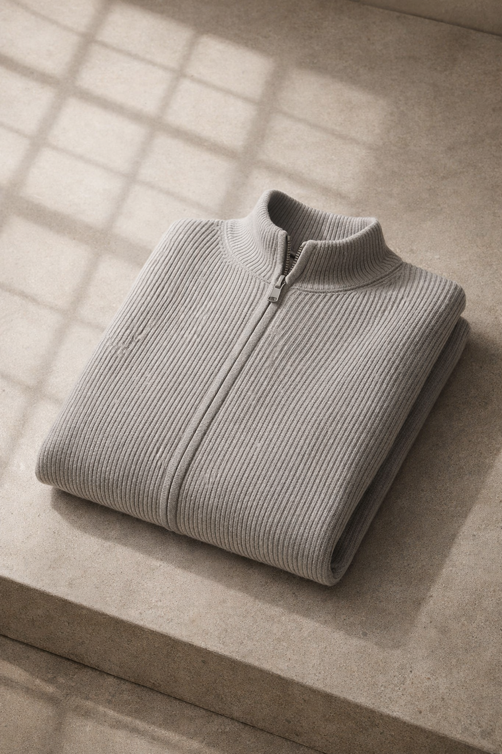 Arelon Cashmere Zip Knit Grey