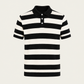 Melano Striped Knitted Polo Black