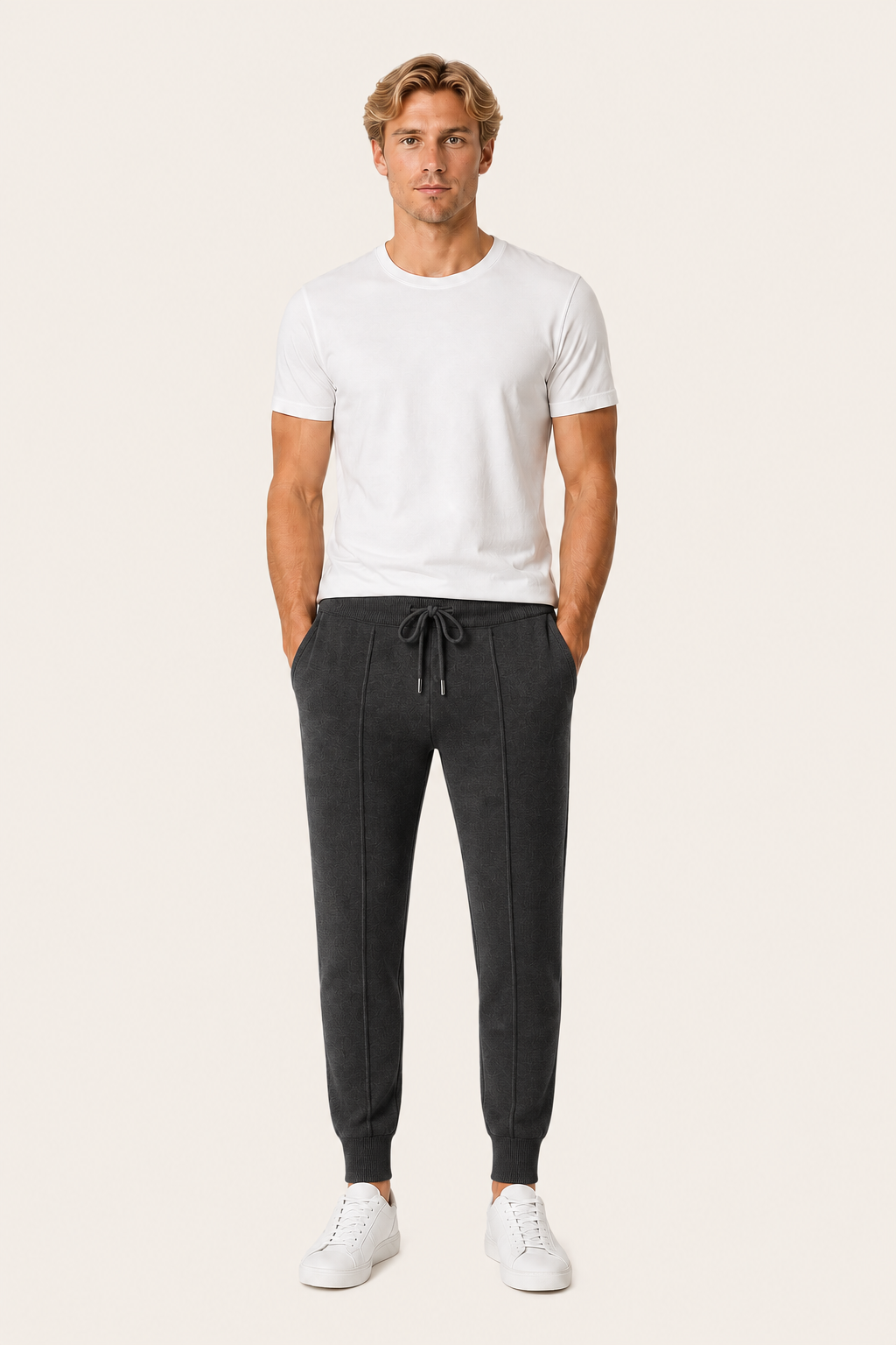 Belorin Wool Knit Joggers Dark Grey