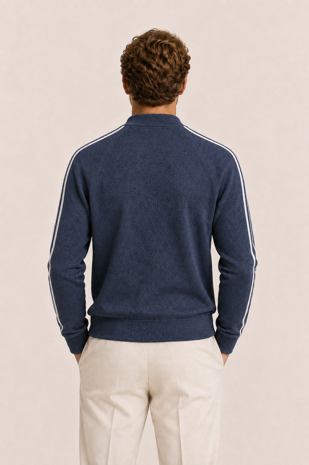 Darilo Wool Zip Knit Navy