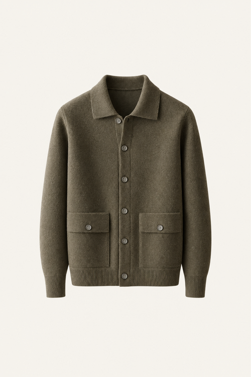 Silavo Wool Cardigan Olive