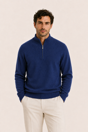 Calero Australian Wool Quarter-Zip Navy