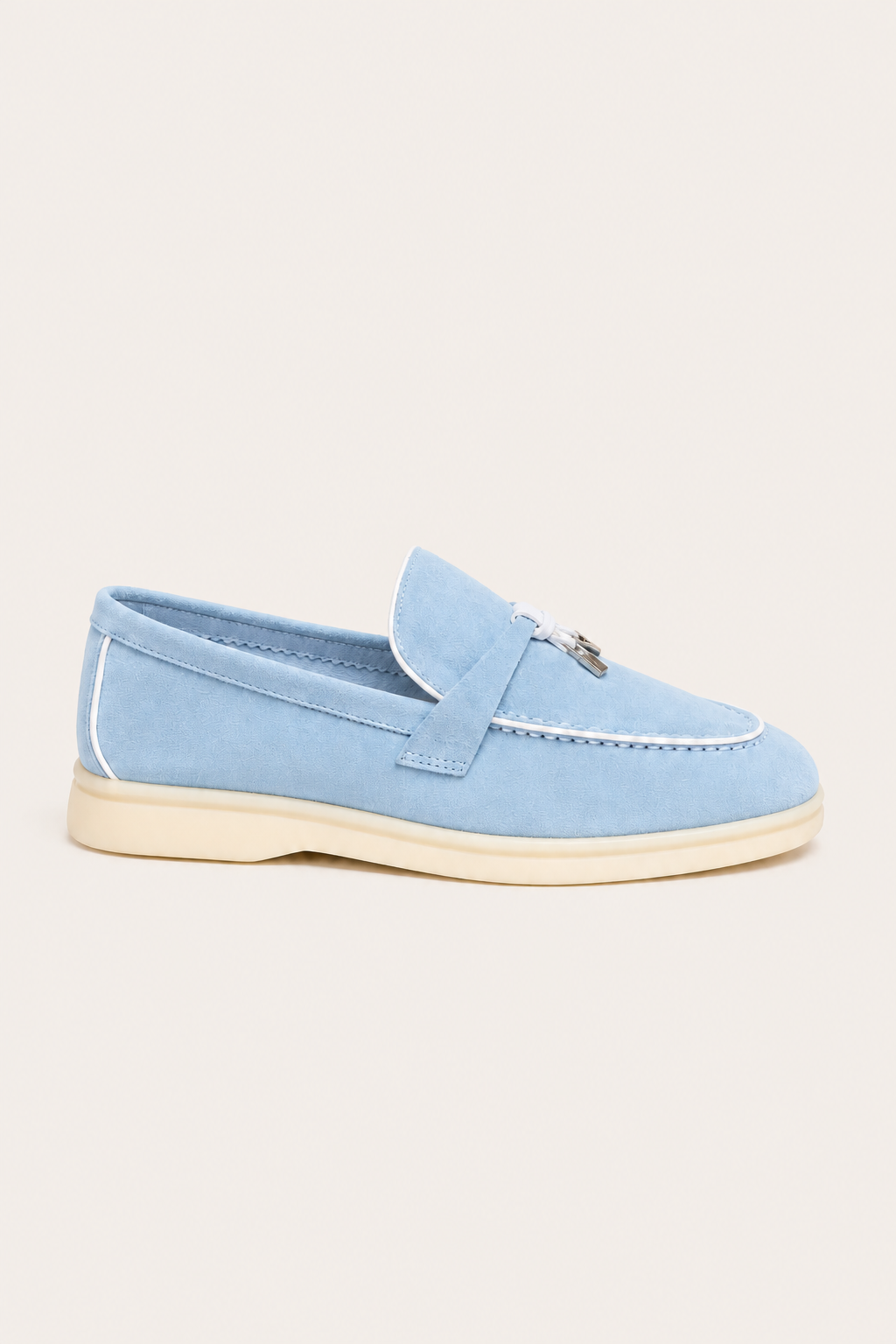 Amari Buckled Loafers Light Blue