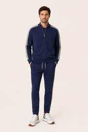 Ladore Cashmere Zip Set Navy / Grey