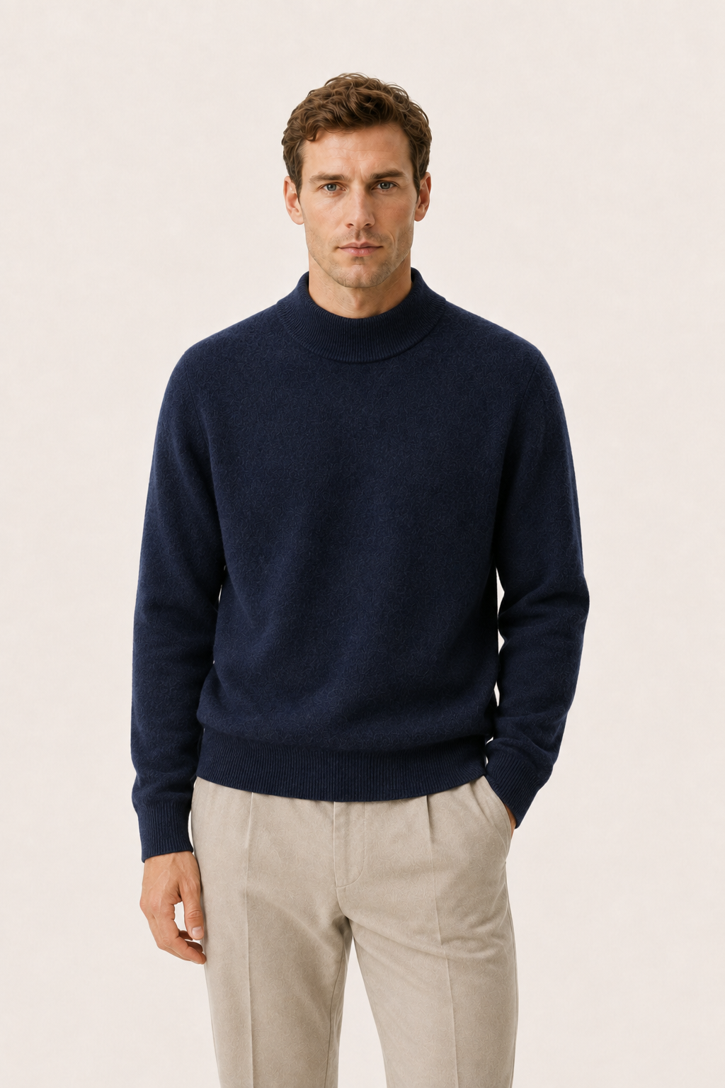 Arelio Mock Neck Midnight Blue