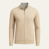 Sivaro Reversible Cashmere Zip Knit Beige & Grey