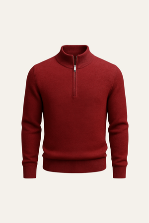 Calero Australian Wool Quarter-Zip Maroon