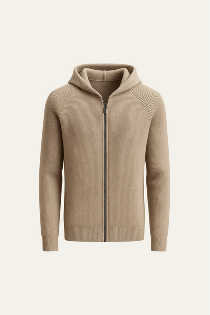 Zelano Merino Hooded Sweater Taupe