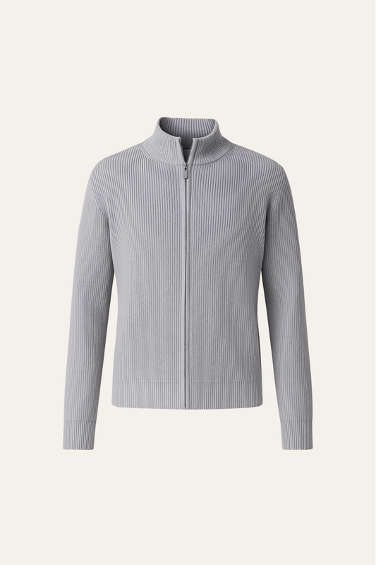 Arelon Cashmere Zip Knit Grey
