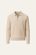 Malero Cashmere Polo Knit Oatmeal