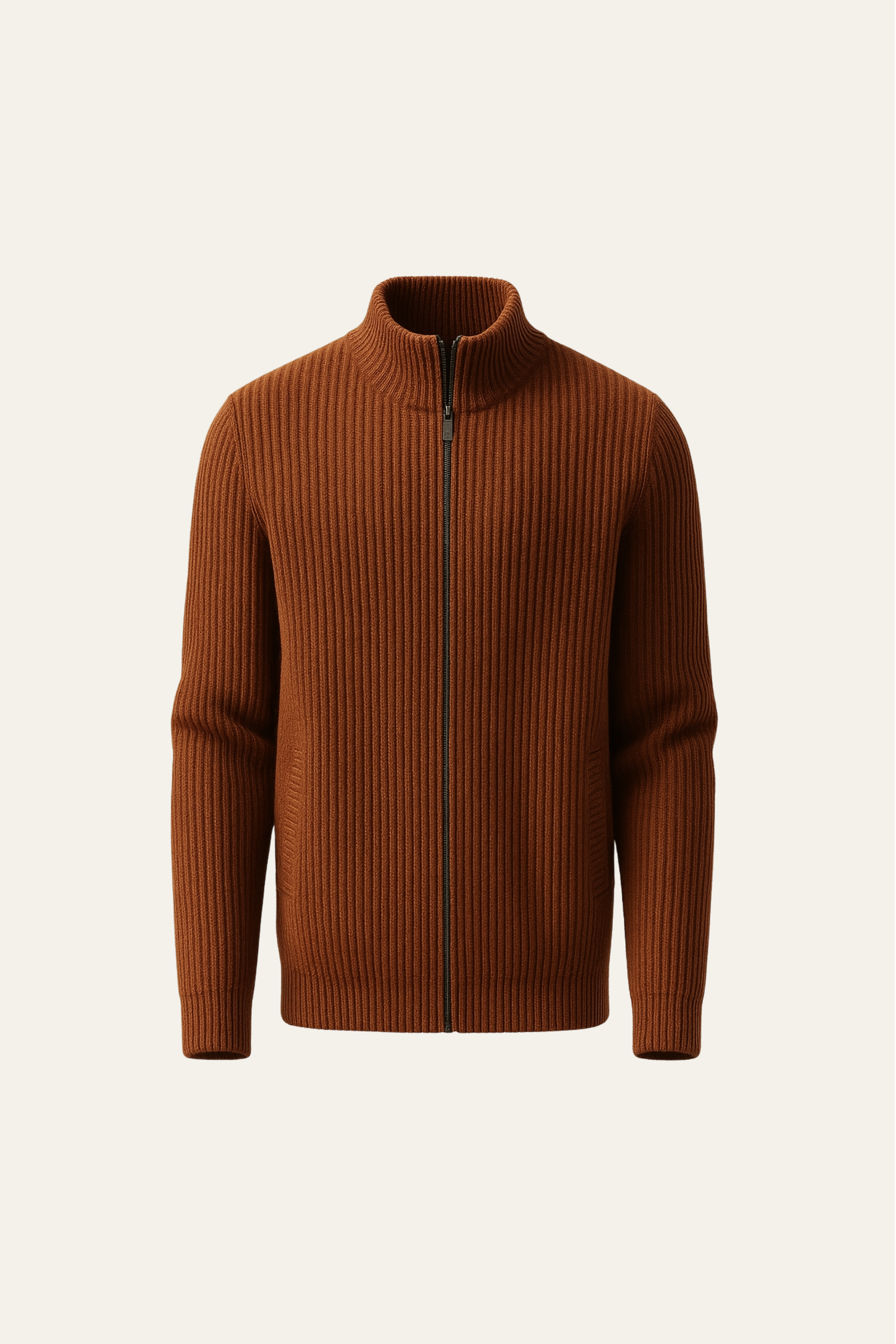 Narivo Merino Zip Knit Terracotta