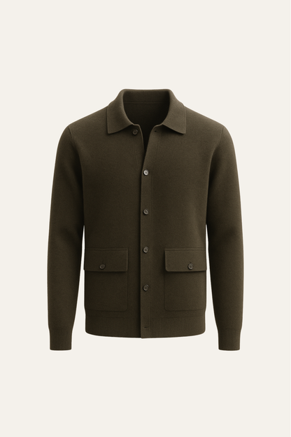 Silavo Cashmere Cardigan Olive Green