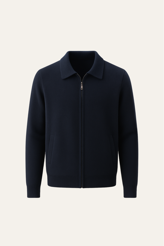 Teravo Merino Zip Sweater Navy