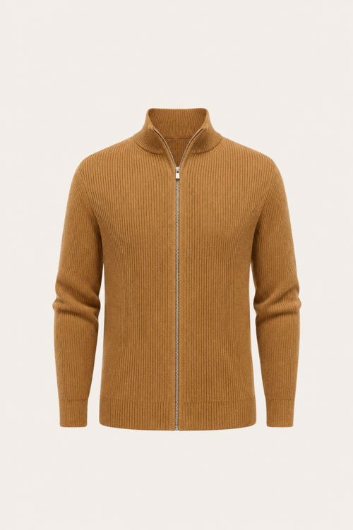 Arelon Zip Knit Camel