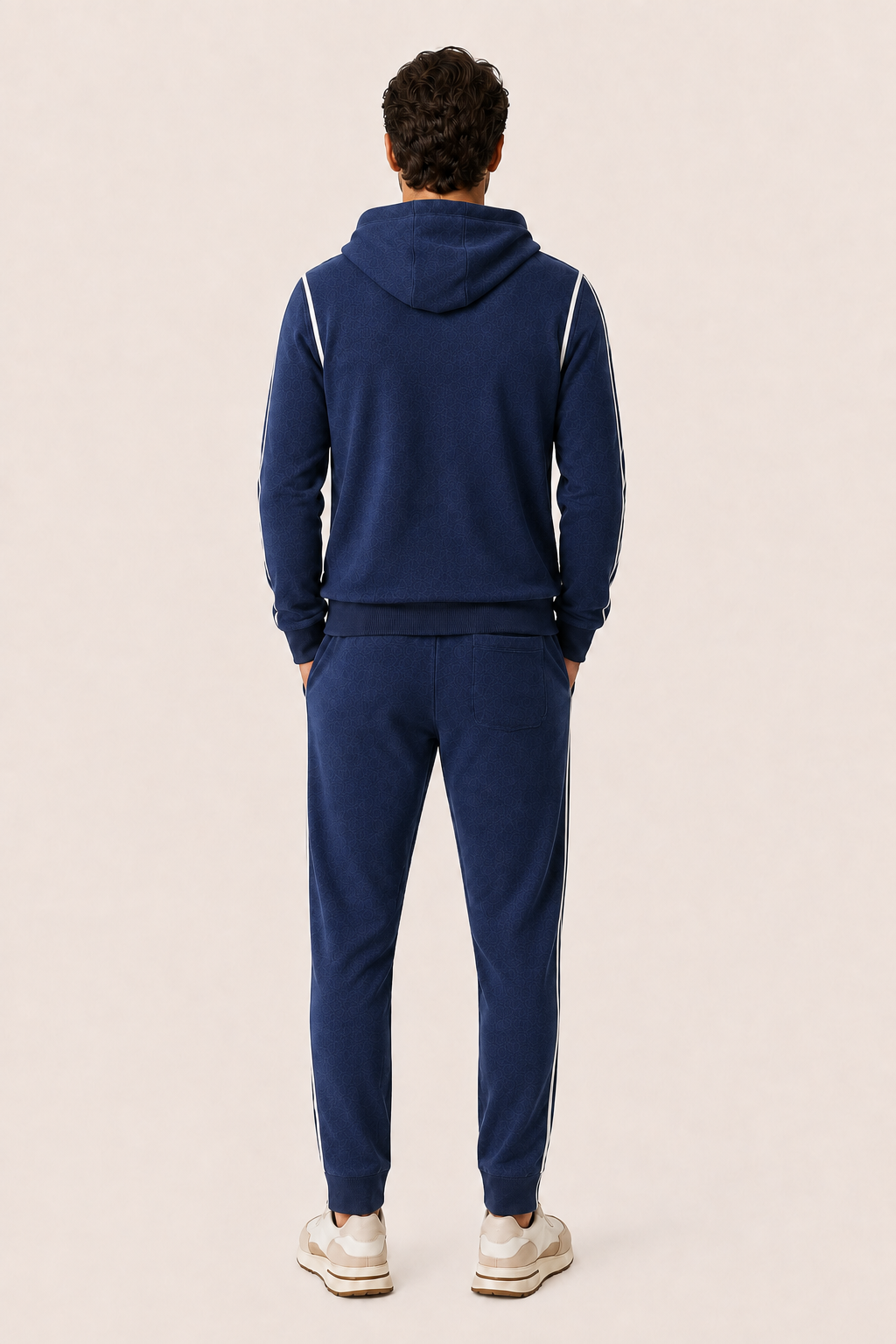 Ladore Cashmere Hooded Set Navy