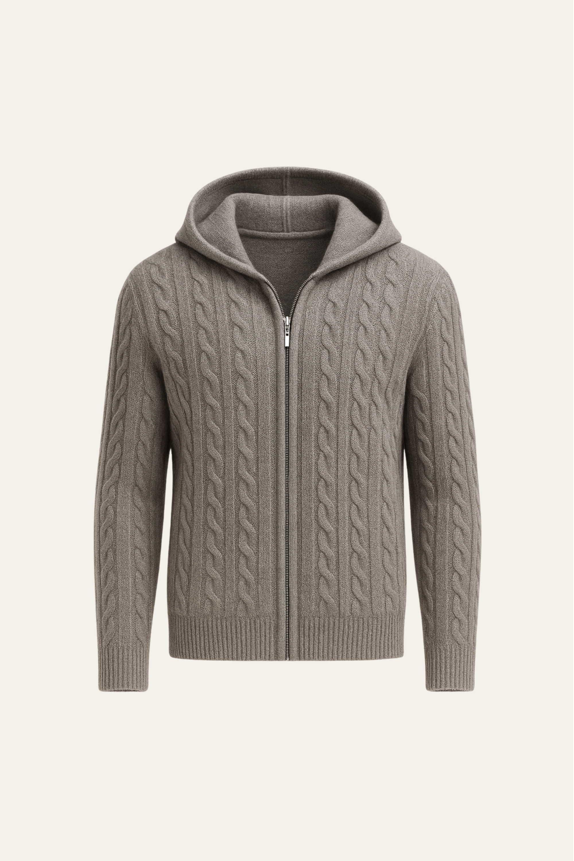 Avero Hooded Cable Knit Grey