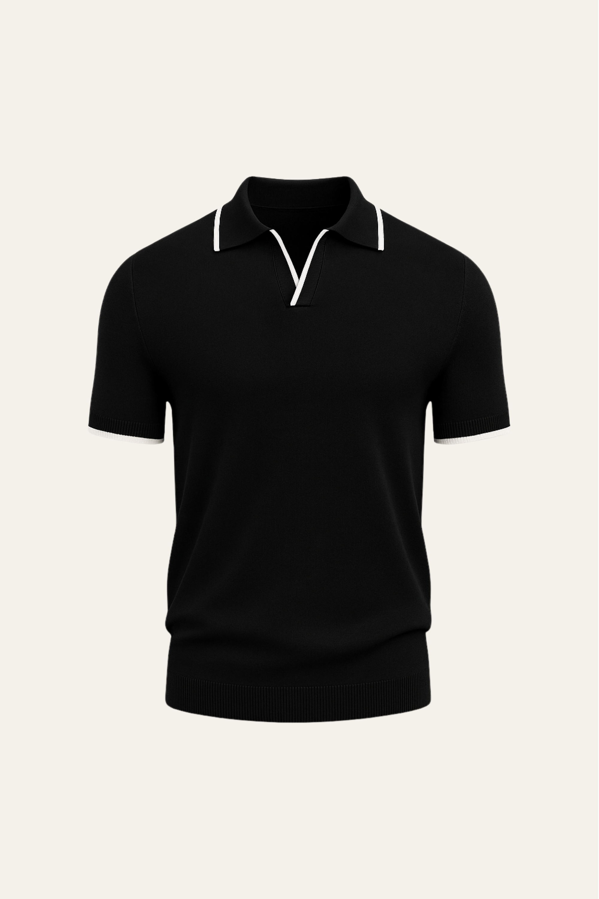 Parivo Knitted Polo Black