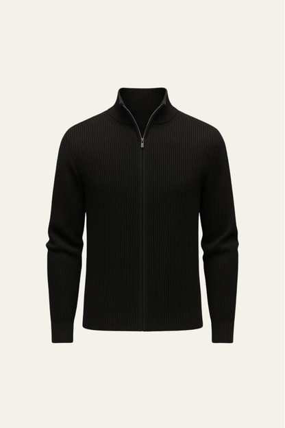 Arelon Cashmere Zip Knit Black