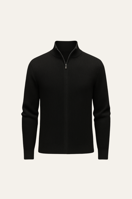 Arelon Cashmere Zip Knit Black