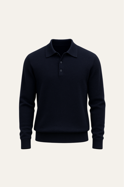 Avarel Merino Polo Knit Navy