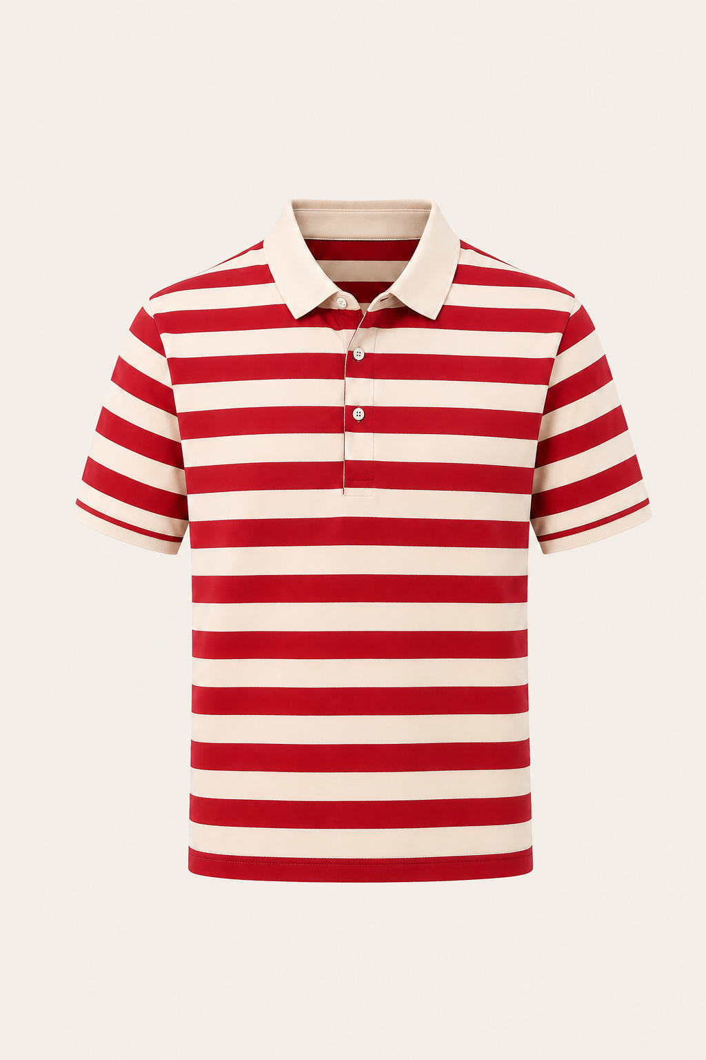 Lamero Striped Cotton Polo Red