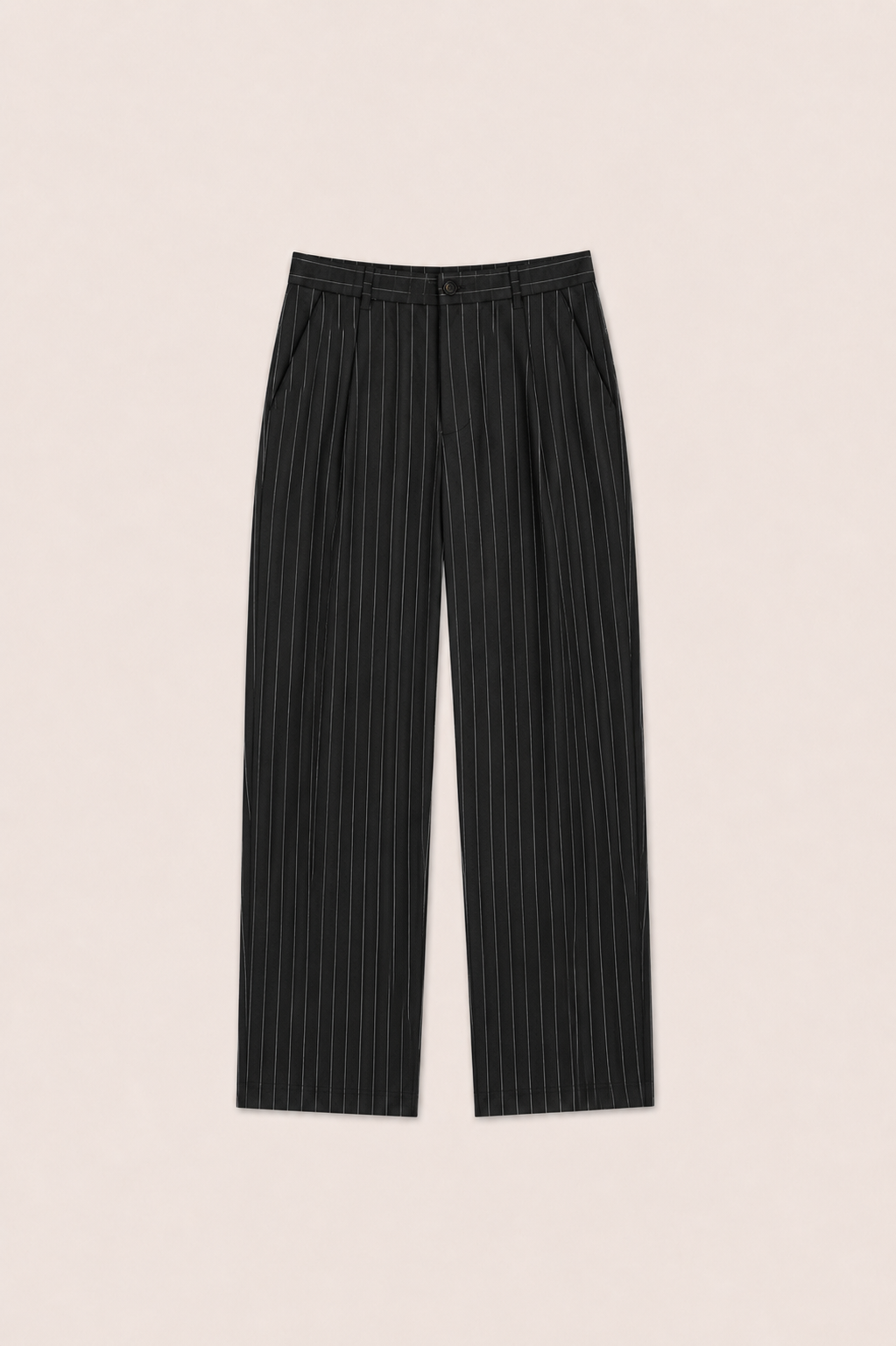 Borelo Linen Striped Trousers Black