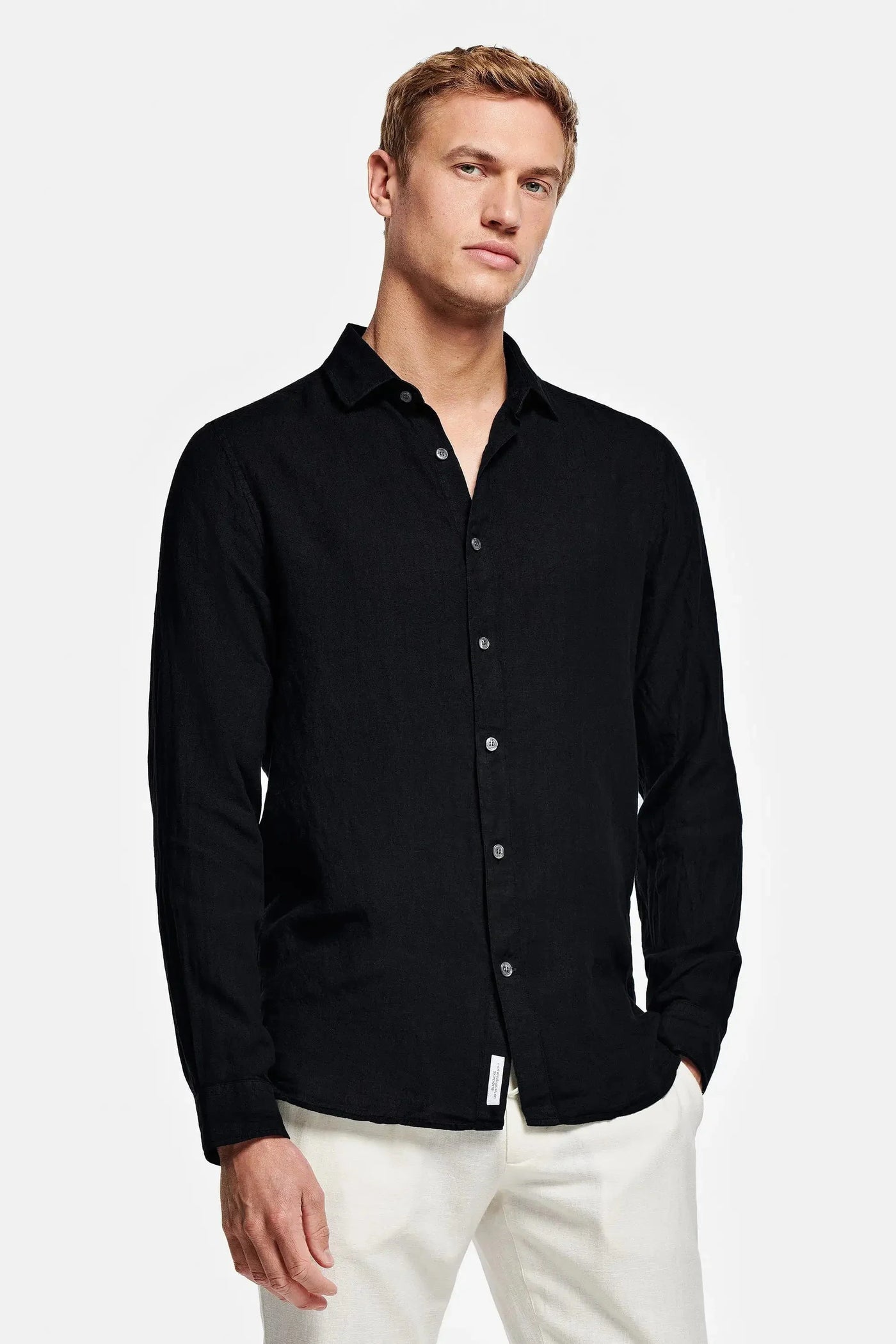 Ladore - Chemise en lin noir