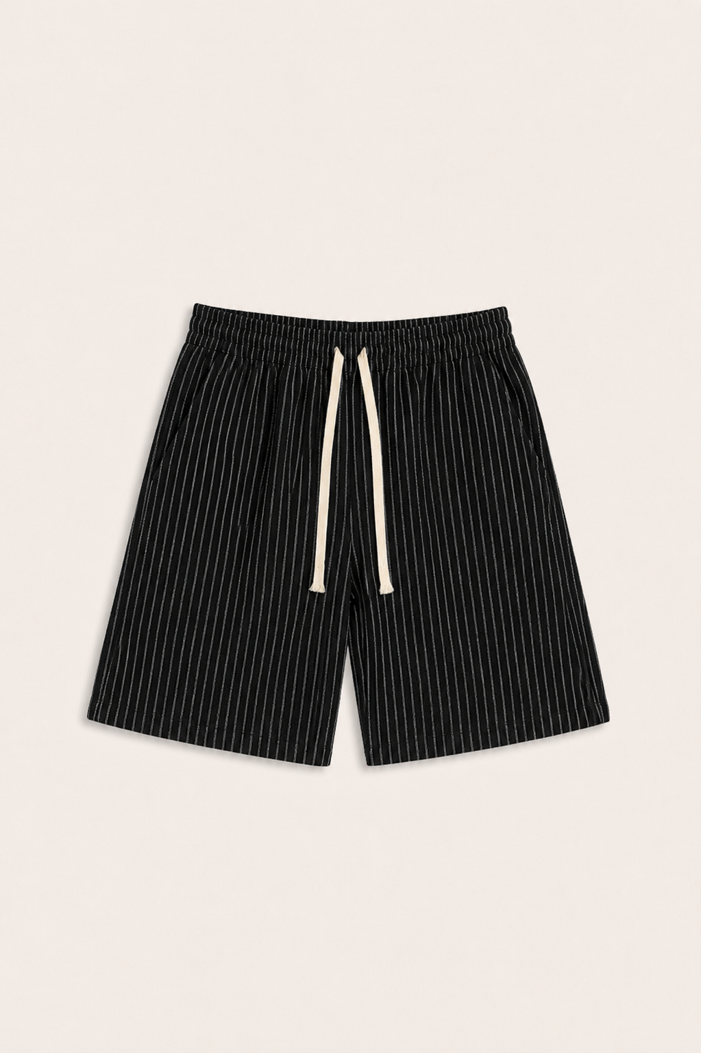 Vilero Cotton Striped Short Black