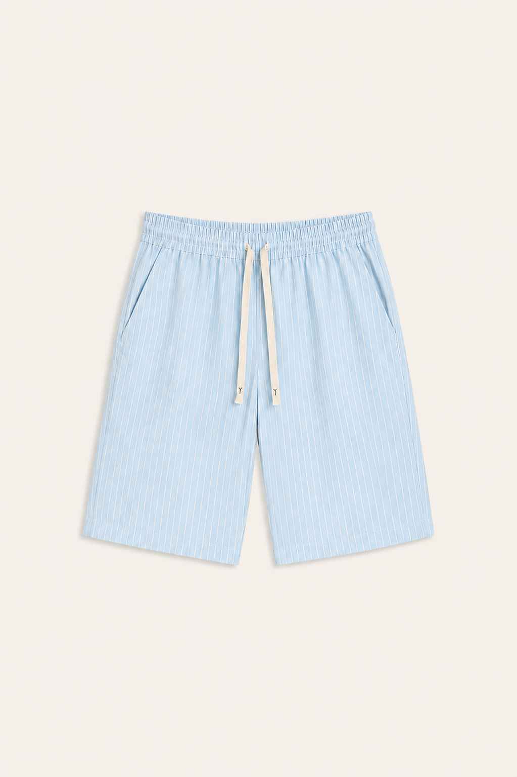 Lenaro Linen Striped Short Light Blue
