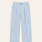 Borelo Linen Striped Trousers Light Blue