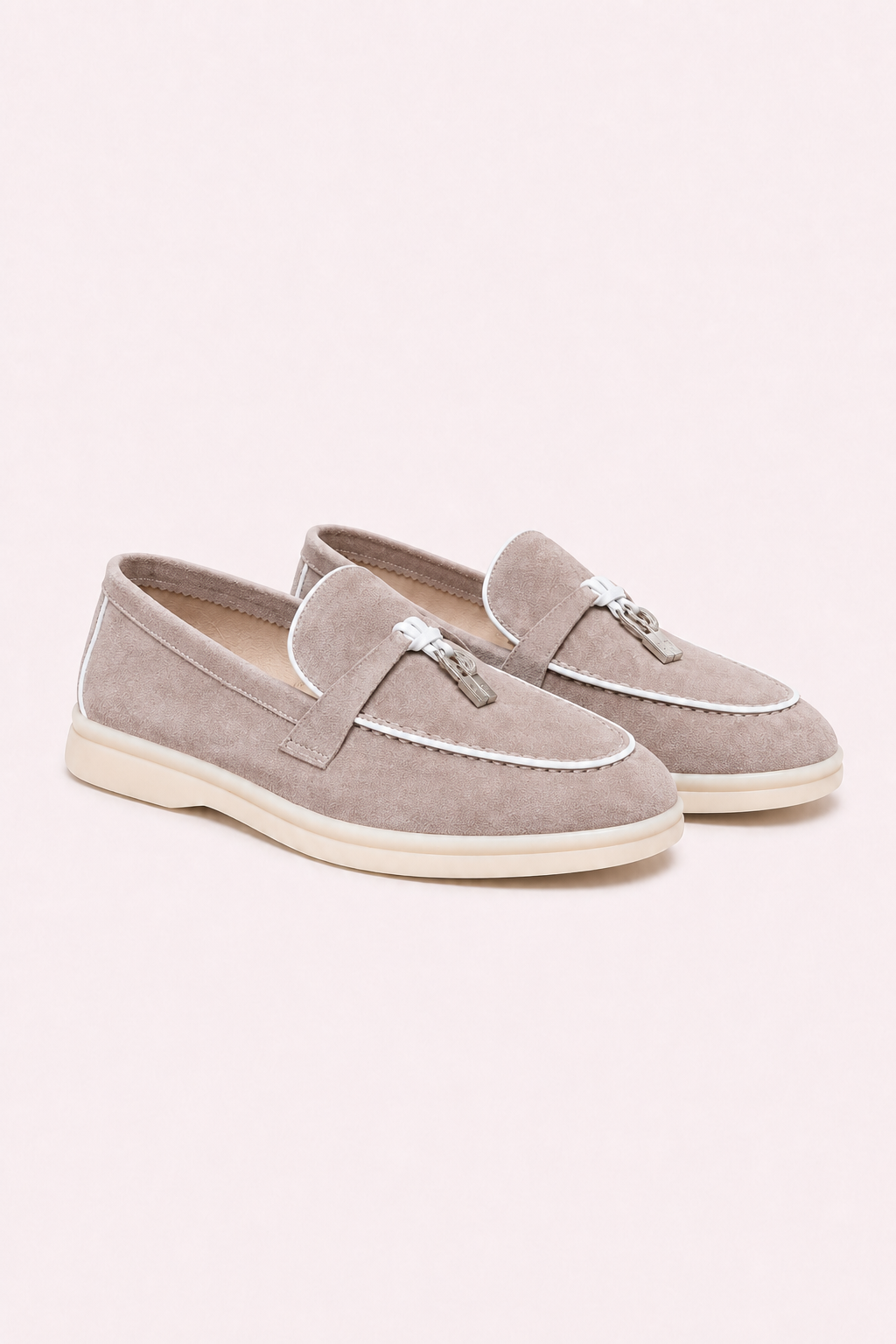 Amari Buckled Loafers Taupe
