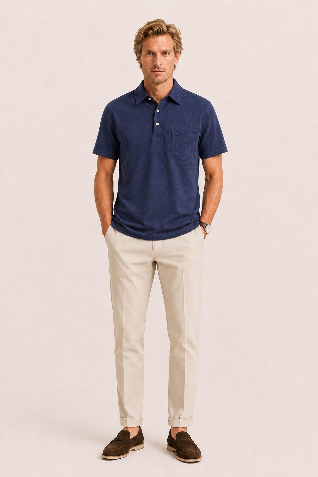 Linano Linen Polo Navy