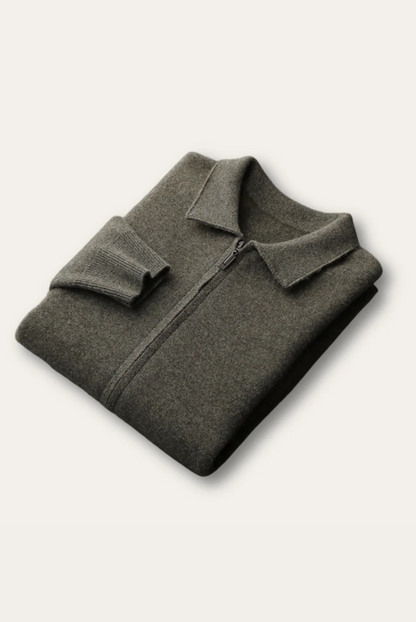 Olive Green Polo Cardigan