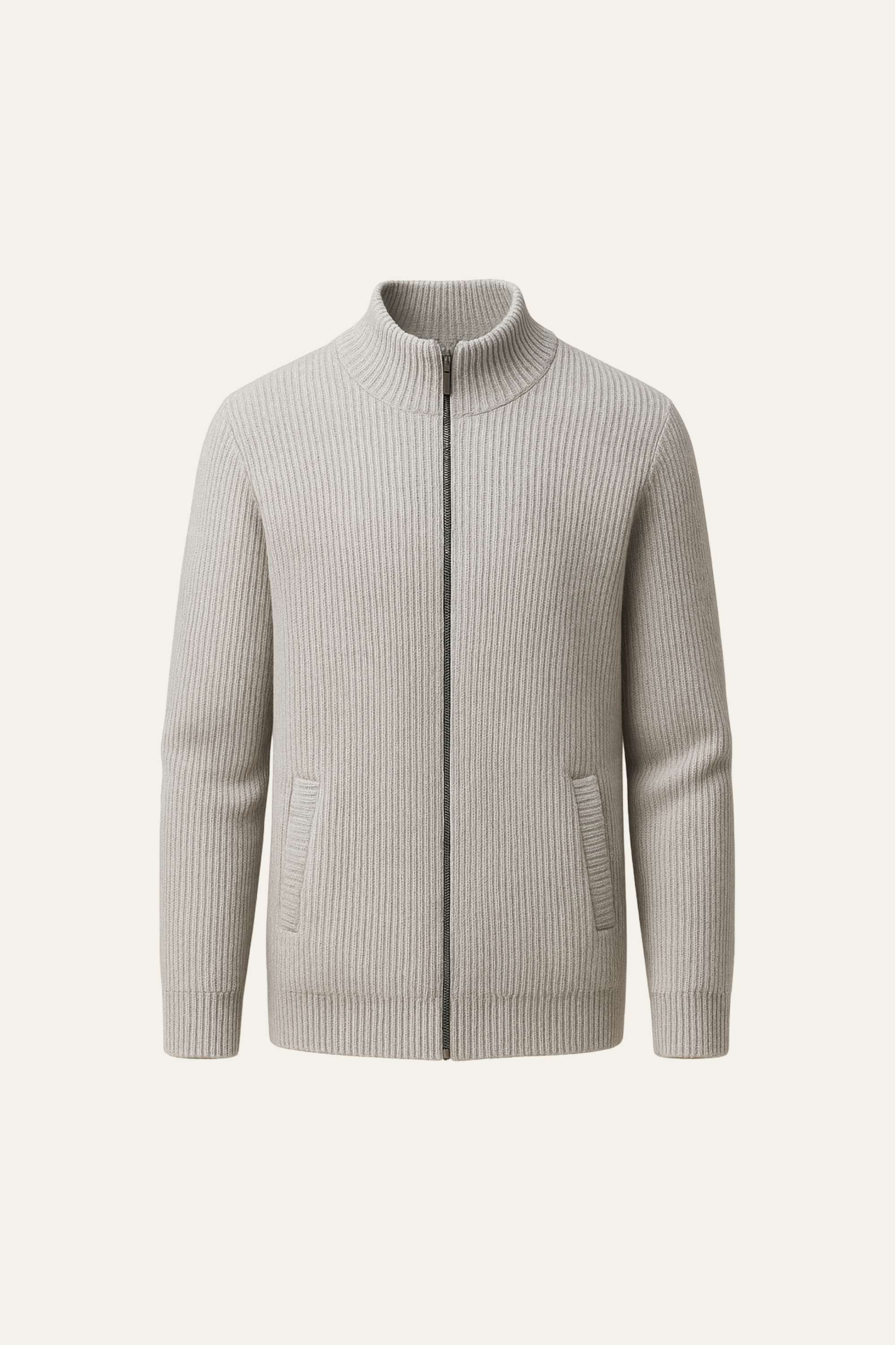 Narivo Merino Zip Knit Grey