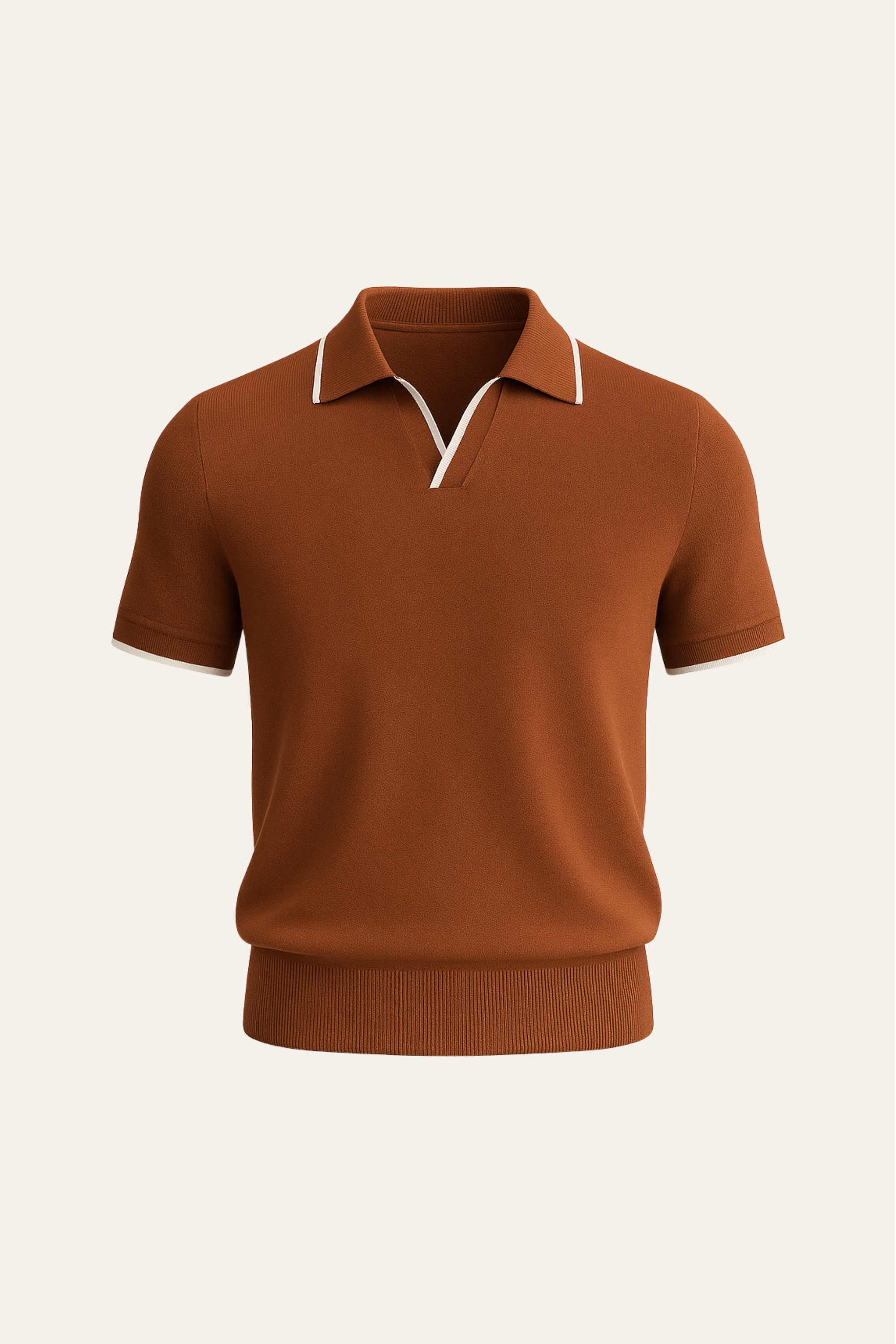 Parivo Knitted Polo Terracotta