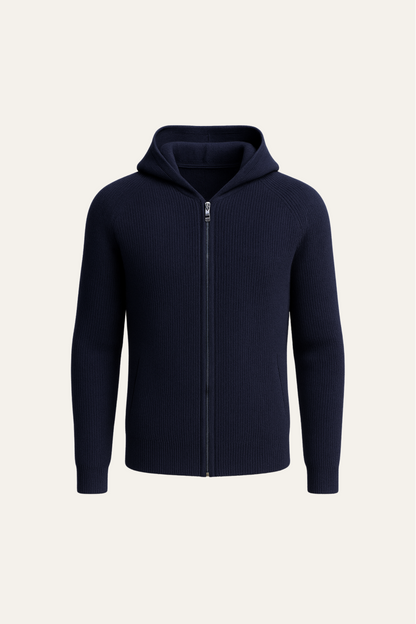 Zelano Merino Hooded Sweater Navy