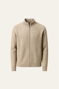 Vaniro Cashmere Zip Knit Beige