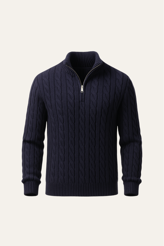 Tilano Cable Knit Navy