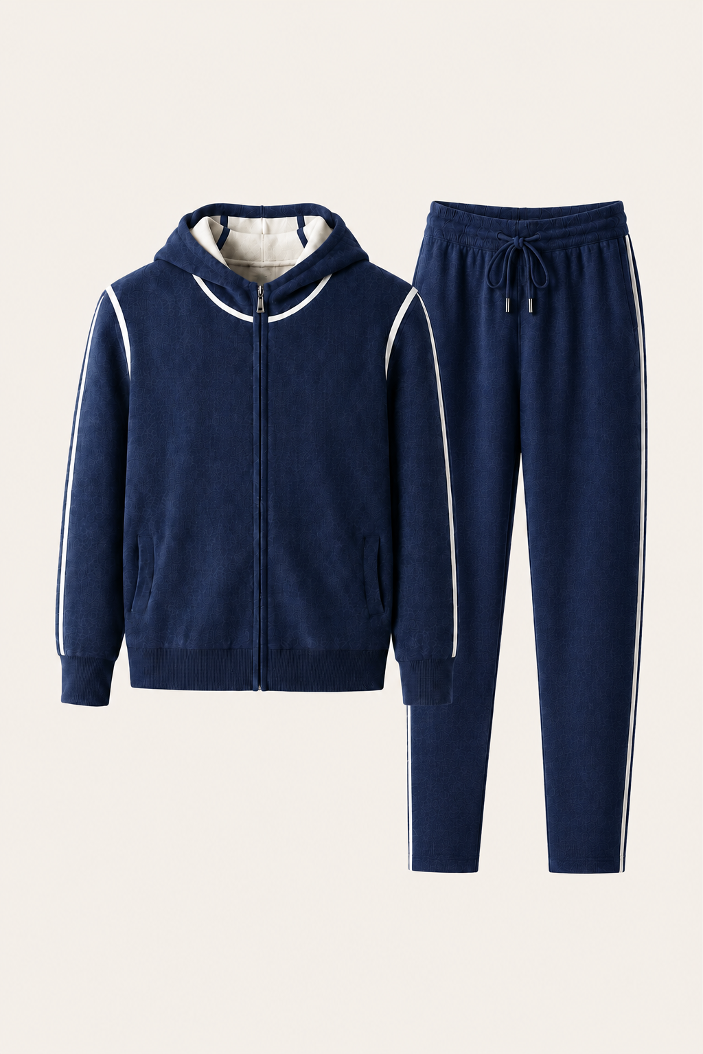 Ladore Cashmere Hooded Set Navy