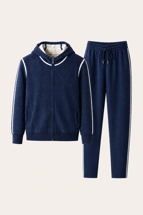 Ladore Cashmere Hooded Set Navy
