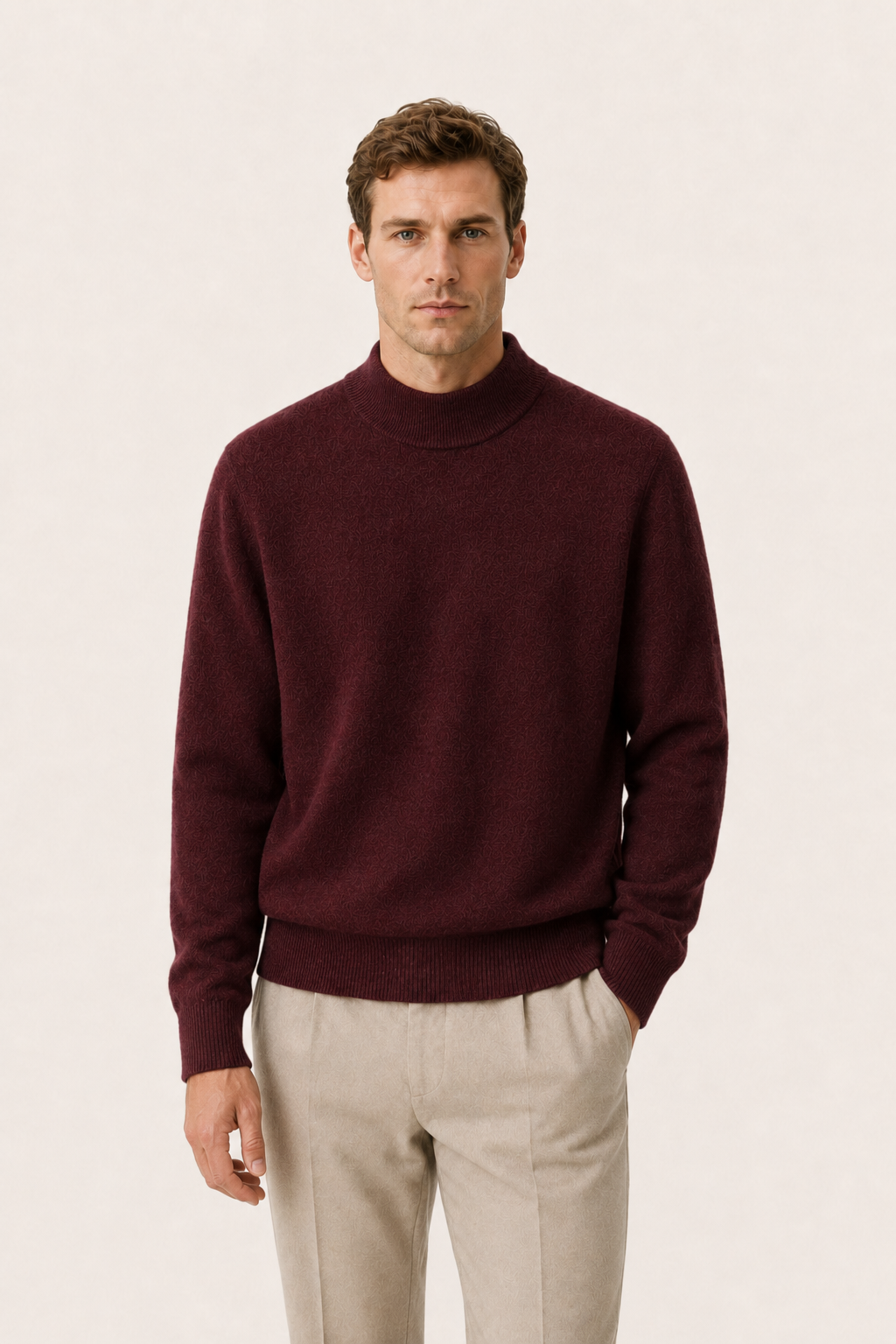 Arelio Mock Neck Burgundy