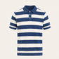 Melano Striped Knitted Polo Blue