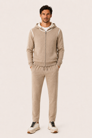Ladore Cashmere Hooded Set Beige