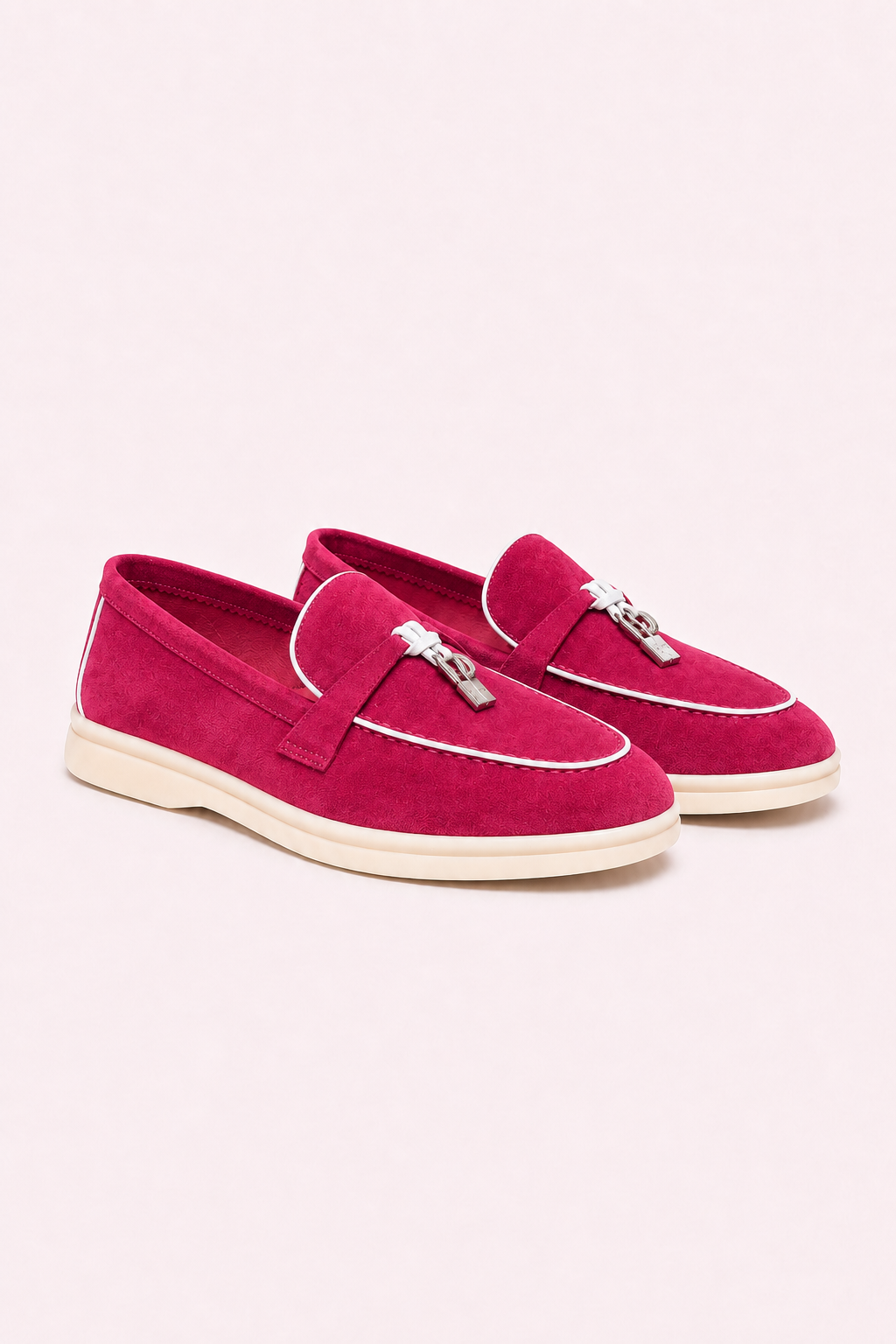 Amari Buckled Loafers Fuchsia