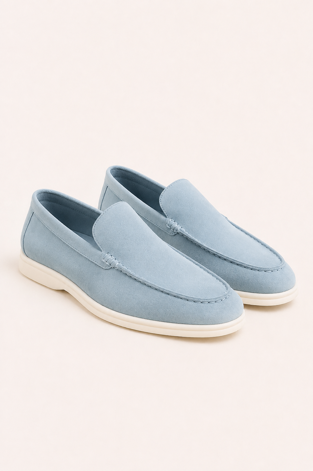Bavaro Suede Loafers Light Blue