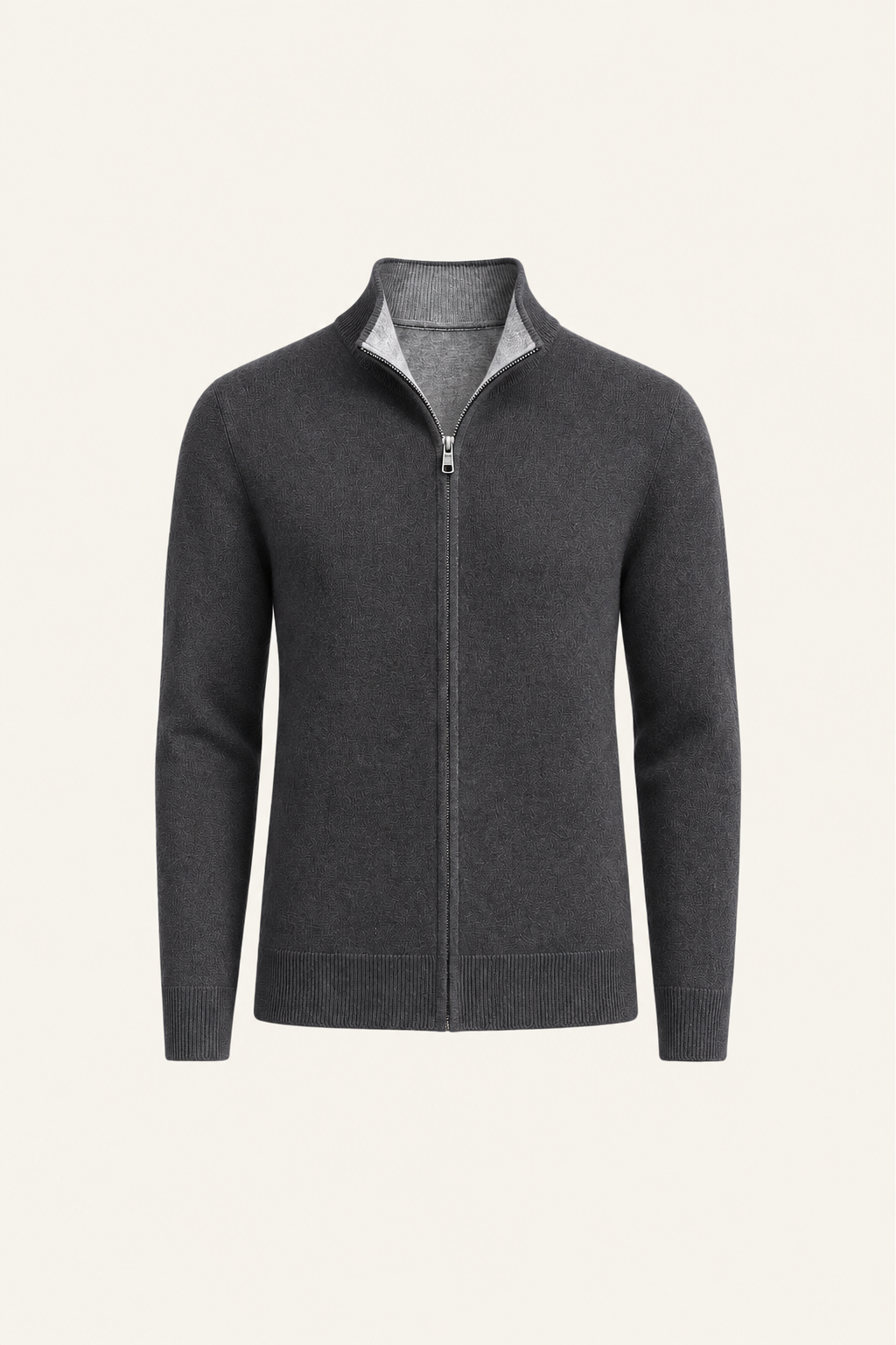 Sivaro Cashmere Reversible Zip Knit Dark Grey & Grey
