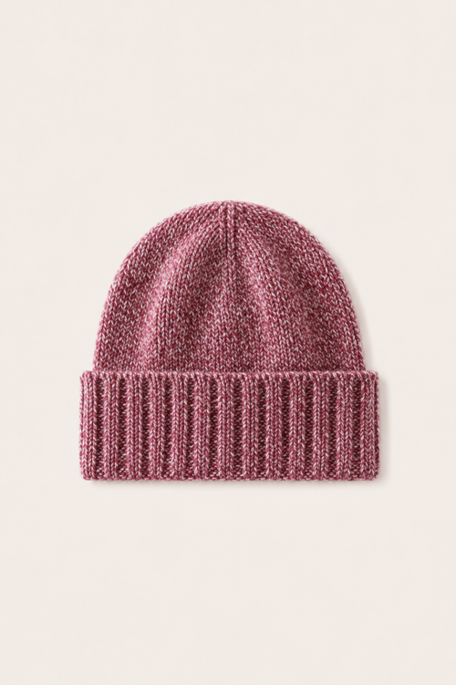 Ivaro Cashmere Beanie Burgundy Marl