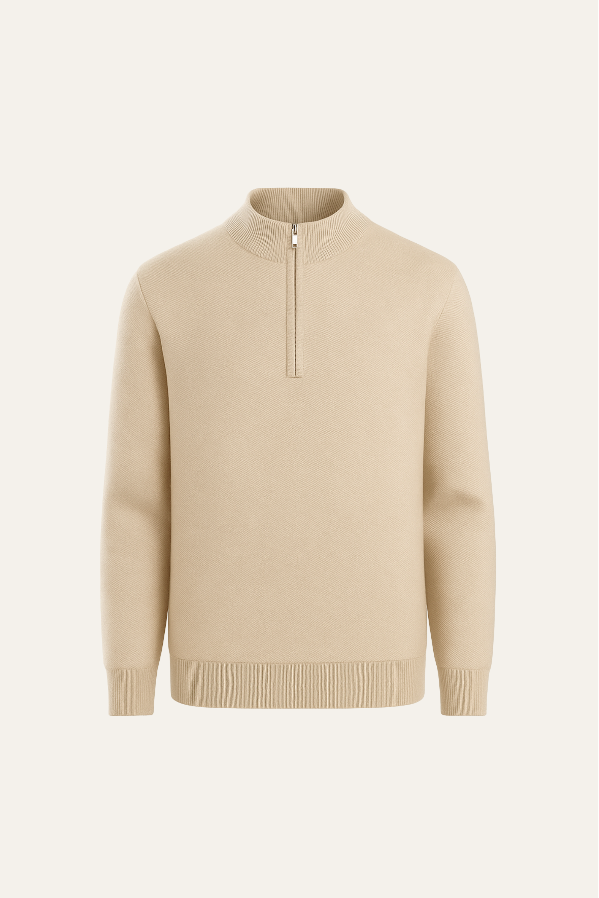 Caveli Quarter-Zip Knit Cream