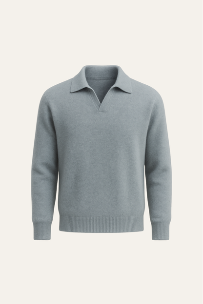 Malero Cashmere Polo Knit Light Blue