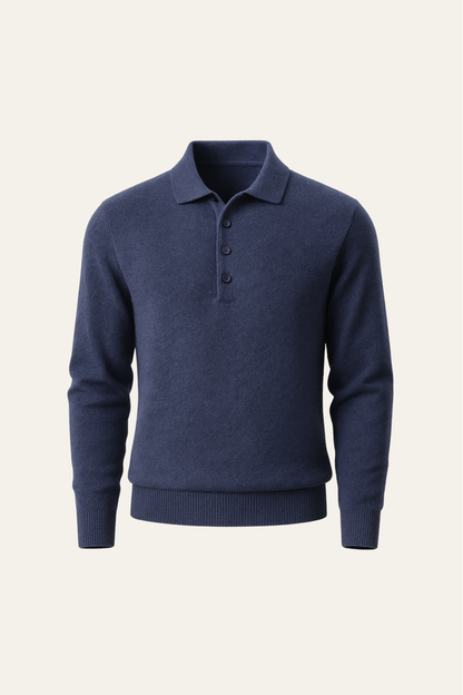 Avarel Merino Polo Knit Blue